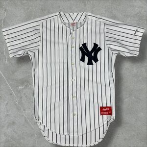 Vintage 80s New York Yankees Pinstripe MLB Baseball Jersey - 42